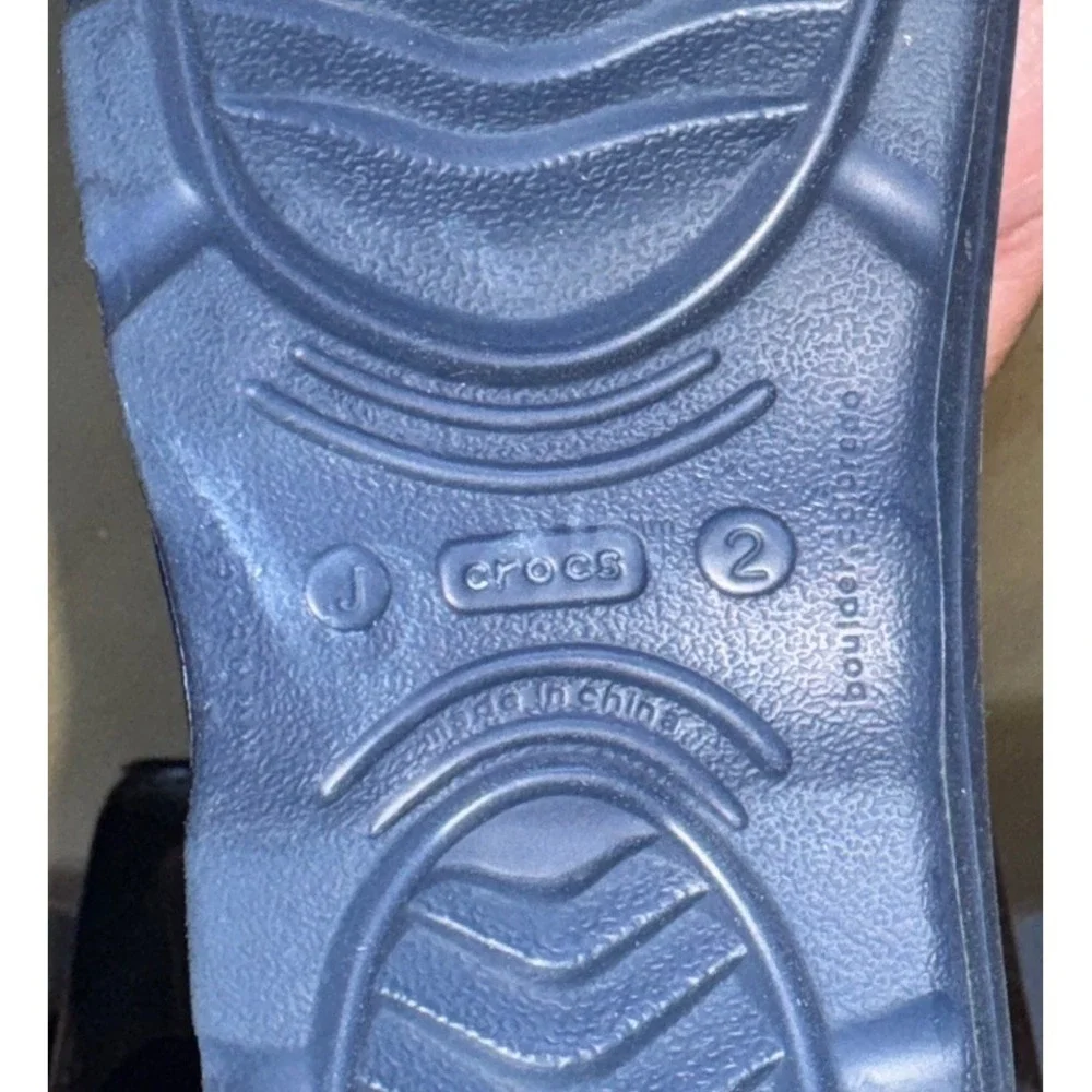 Crocs Crocband Jaunt Kids Size J 2 Navy Blue Rain‎ Boots